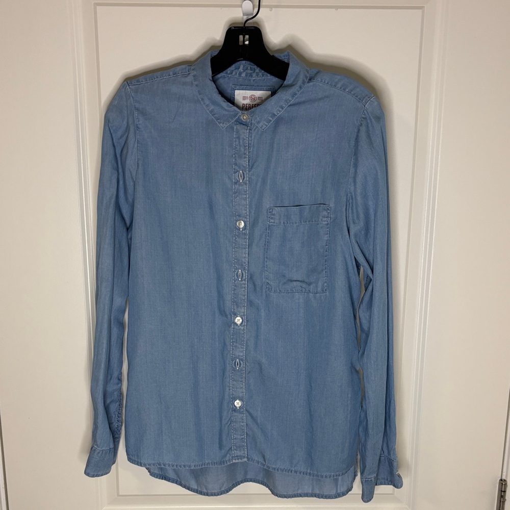 SO Light Blue Casual Button-Down Shirt
